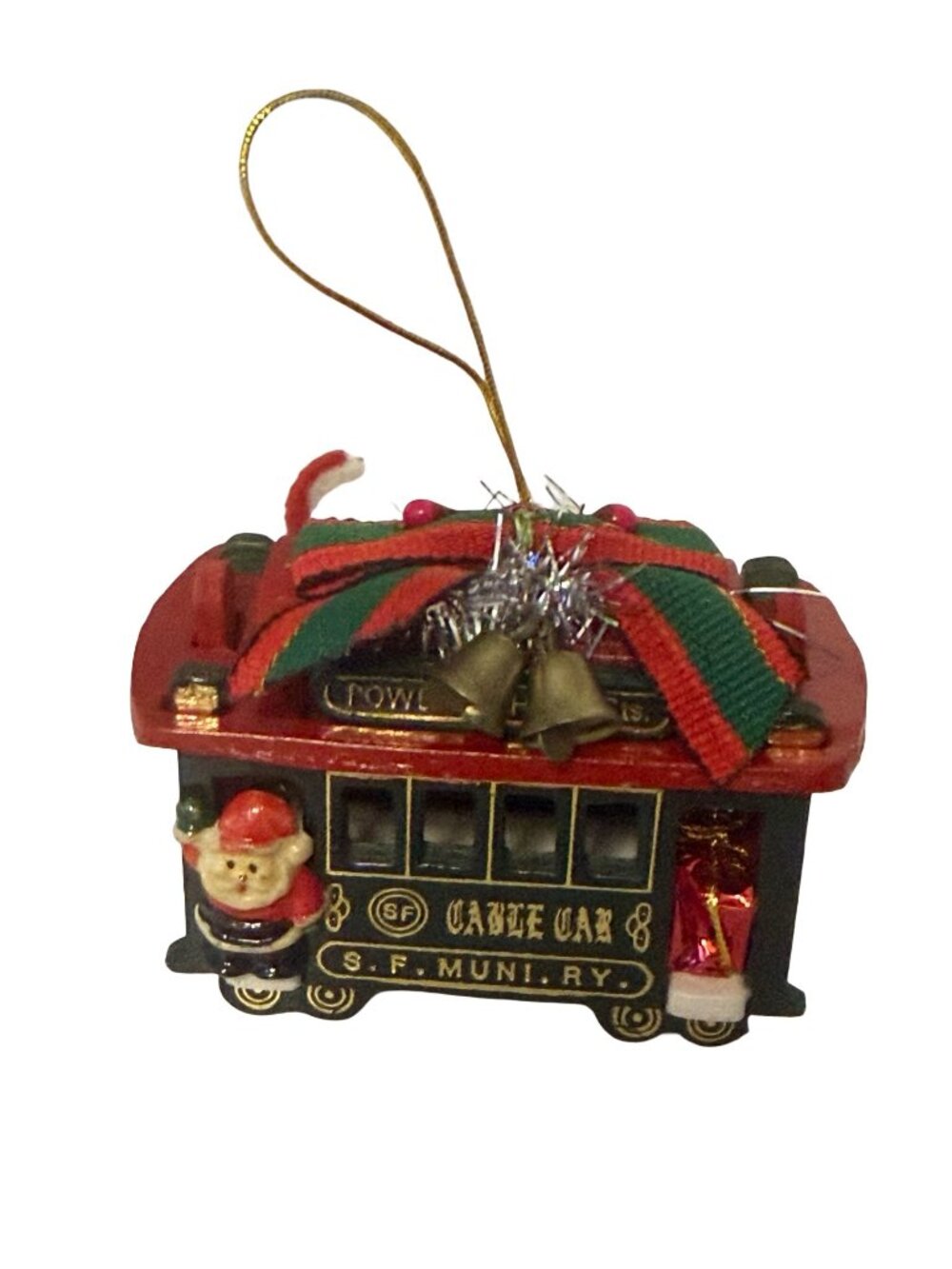 Vintage San Francisco Cable Car Christmas Ornament Powell Hyde SF Muni Railway J